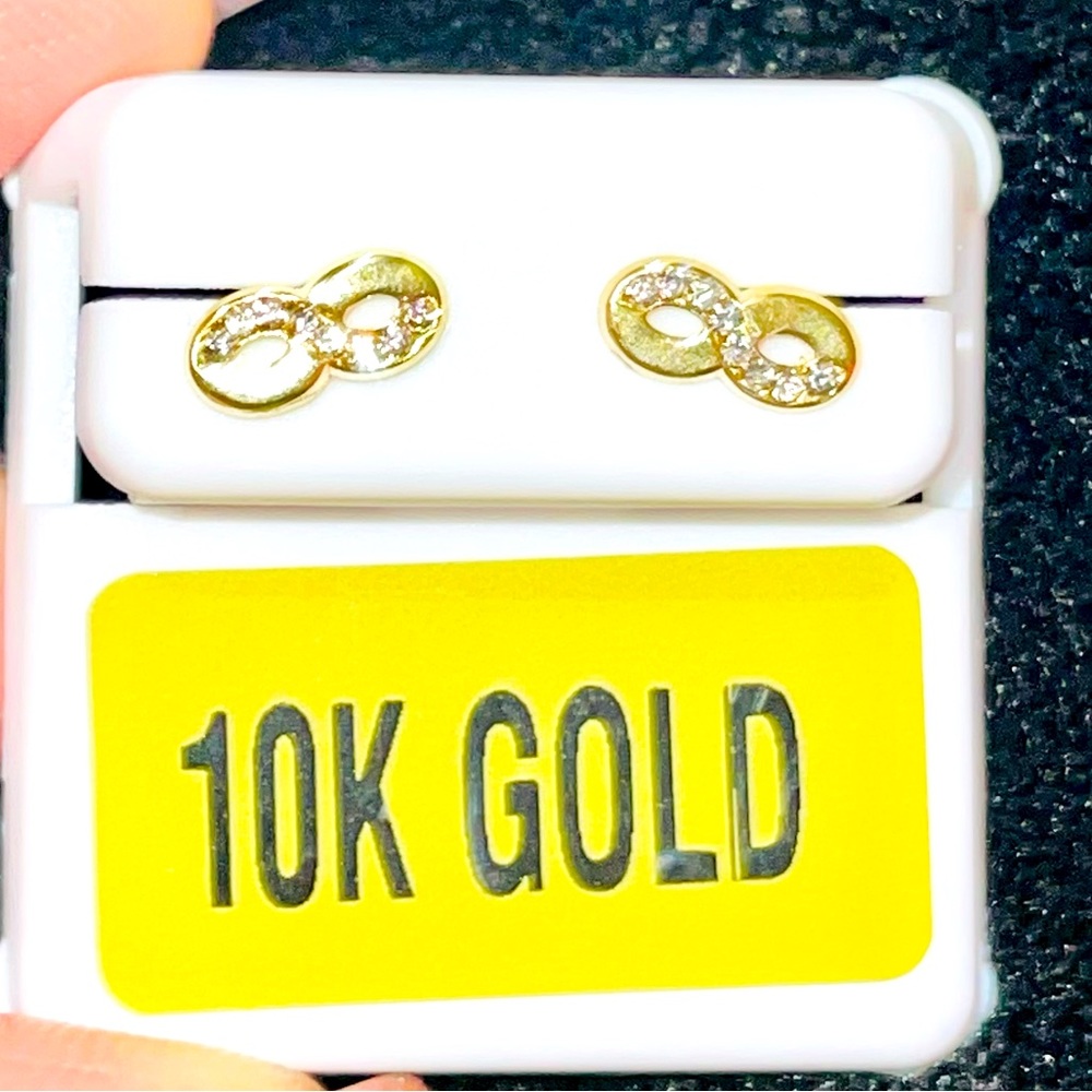 10k solid gold infinity earrings, real gold earrings, Christmas gift, Burthday